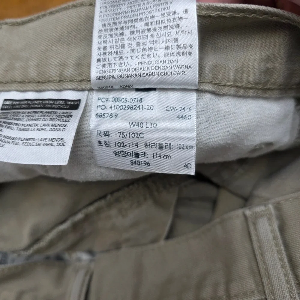 Levi's 505 Regular Fit Pants Mens 40x30 Tan Khaki Straight Leg‎ Cotton